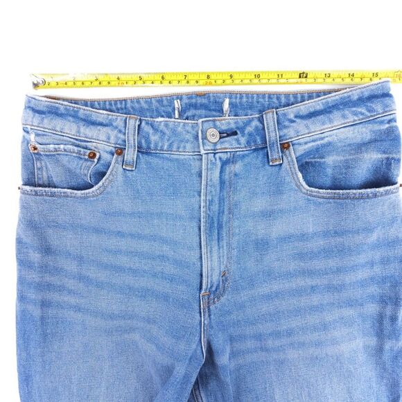 ABERCROMBIE 90s Barrel High Rise Tapered Ankle Crop Jeans 30 Clean Girl Minimal - Picture 2 of 6
